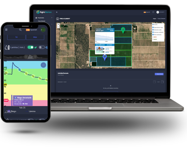 Plataforma AgroSense en escritorio y móvil